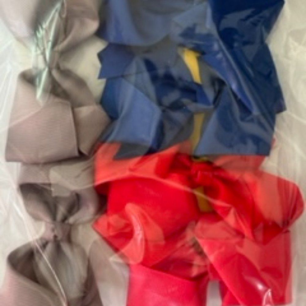 Bundle of (6) 4" Bows - 3 Sets of Pigtails  B8200  Handmade NWT Boutique